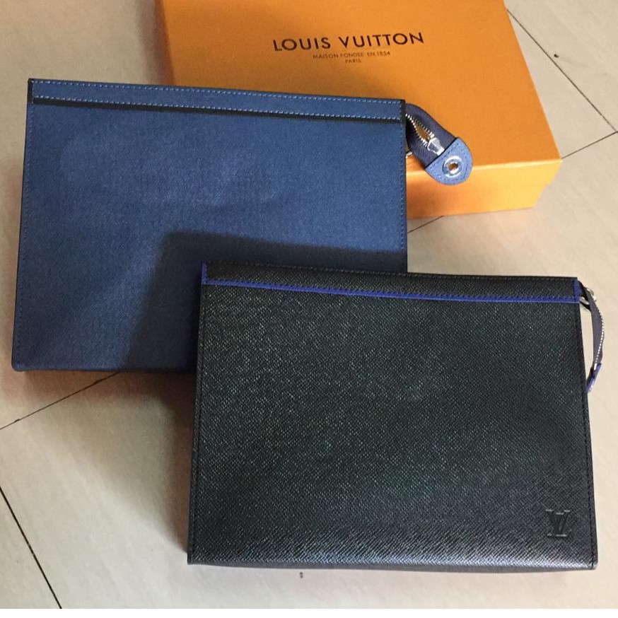 Authentic Louis Vuitton Taiga Pochette Voyage Mm M30718