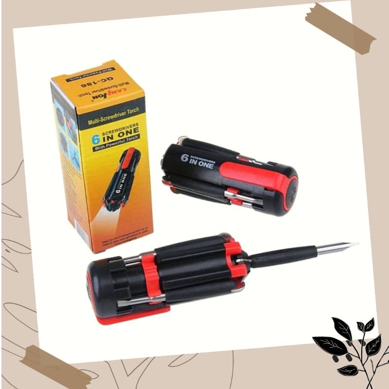 Jual obeng set mini led 6 in 1 obeng multifungsi alat pertukangan ...