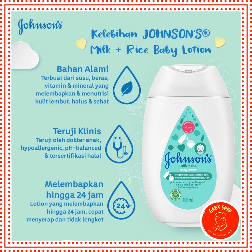 Jual JOHNSON'S Milk & Rice Lotion 100ml / 200ml Shopee Indonesia