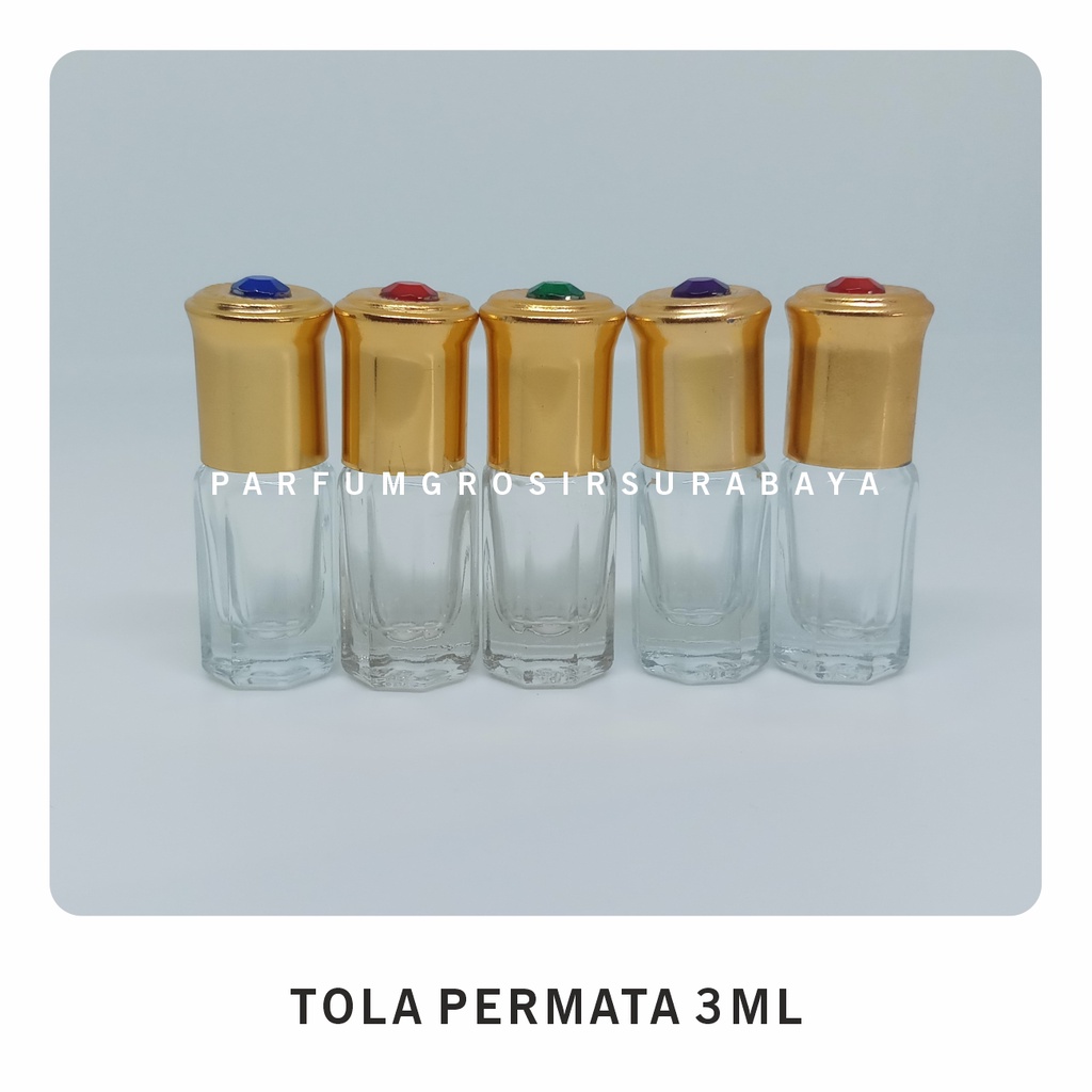 Jual Botol Parfum - Tola Permata 3ml | Roll On | 1 lusin | Shopee Indonesia