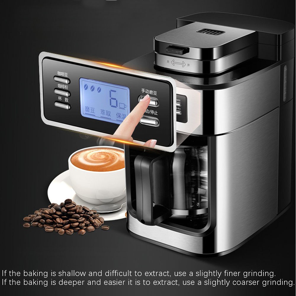 Jual LCD Digital 1.2L Mesin Pembuat Kopi Listrik untuk Bubuk & Biji