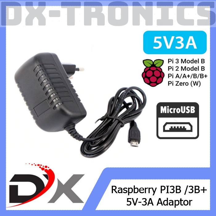 Jual Adaptor Raspberry PI 3 Adapter 5V 3A Power supply MicroUSB 3B 3B ...