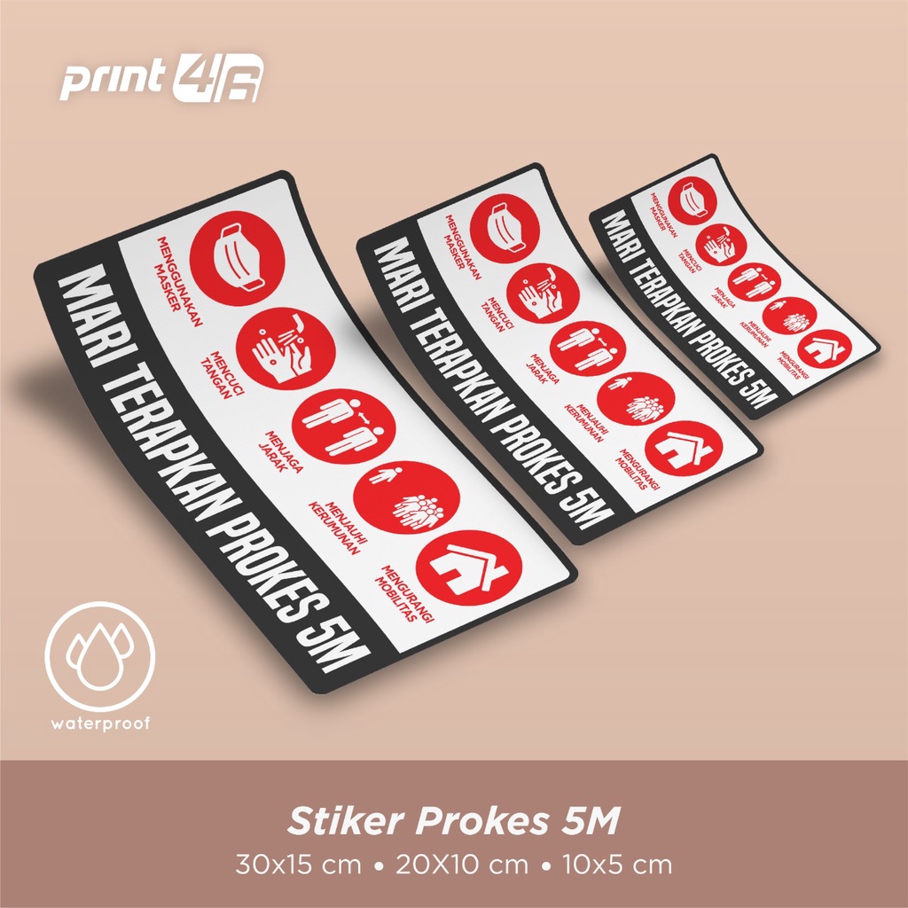 Jual Sticker Prokes 5M Stiker Wajib Protokol Kesehatan | Shopee Indonesia