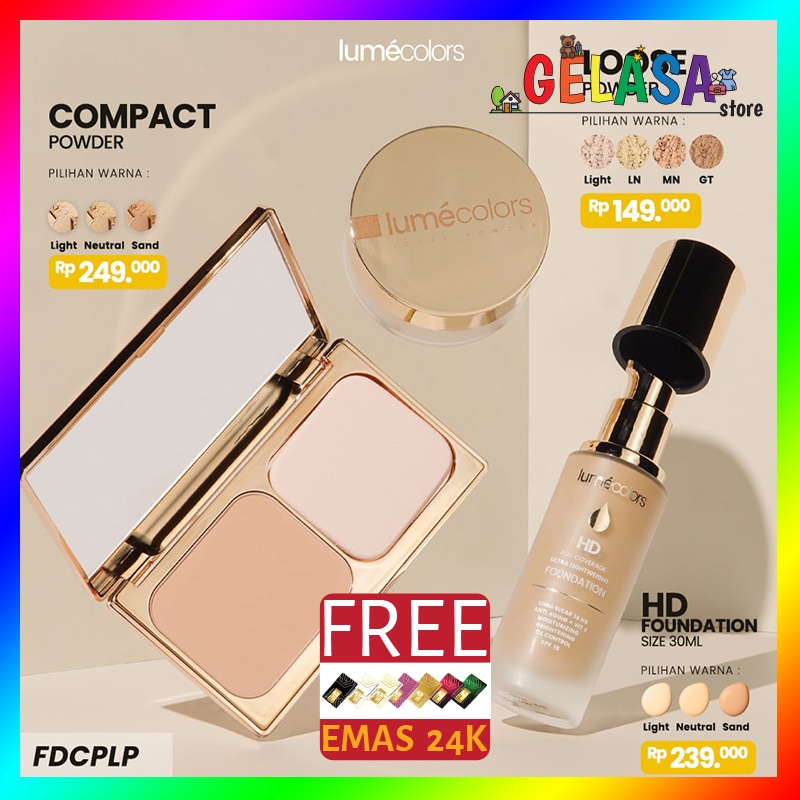 Jual (Free Emas) Lumecolors Paket Hemat Bundling Foundation-compact