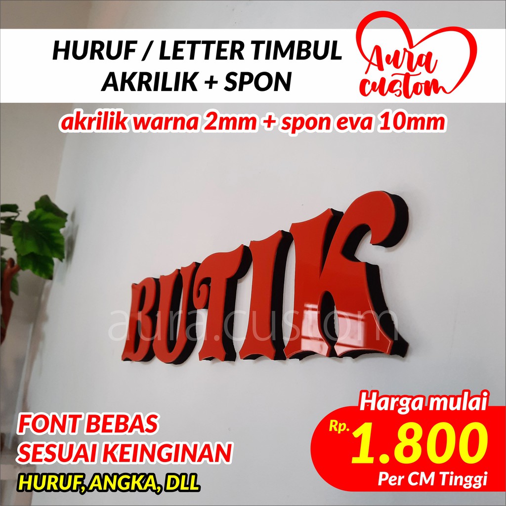 Jual Huruf Letter Timbul Akrilik Warna Mm Spon Eva Mm Bebas Custom Shopee Indonesia