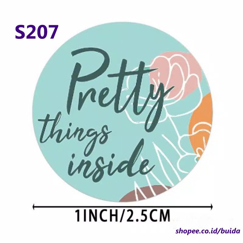 Jual Stiker Label Sticker Pretty Things Inside Segel Kemasan Packaging ...