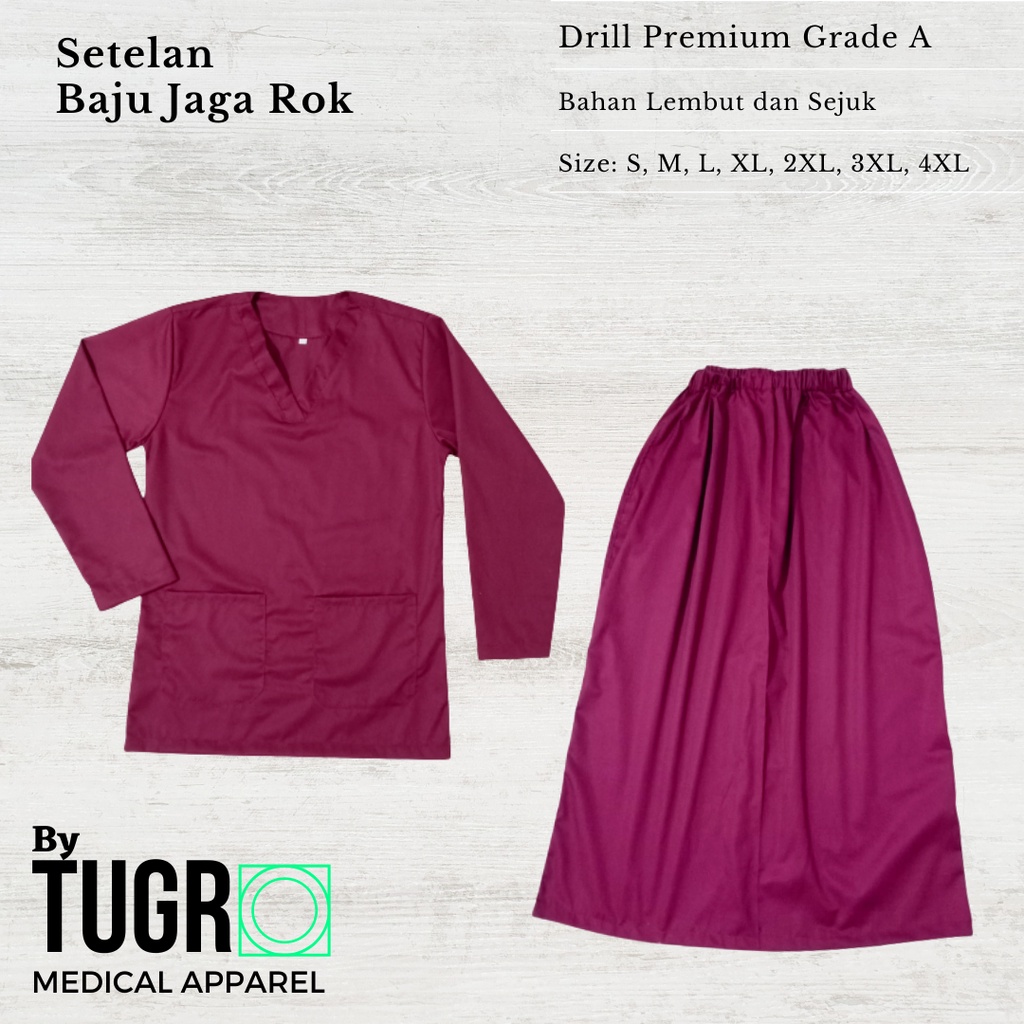 Jual Baju Jaga Dokter Baju Oka Lengan Panjang Setelan Rok Kerah V Doctor Scrubs Setelan OK