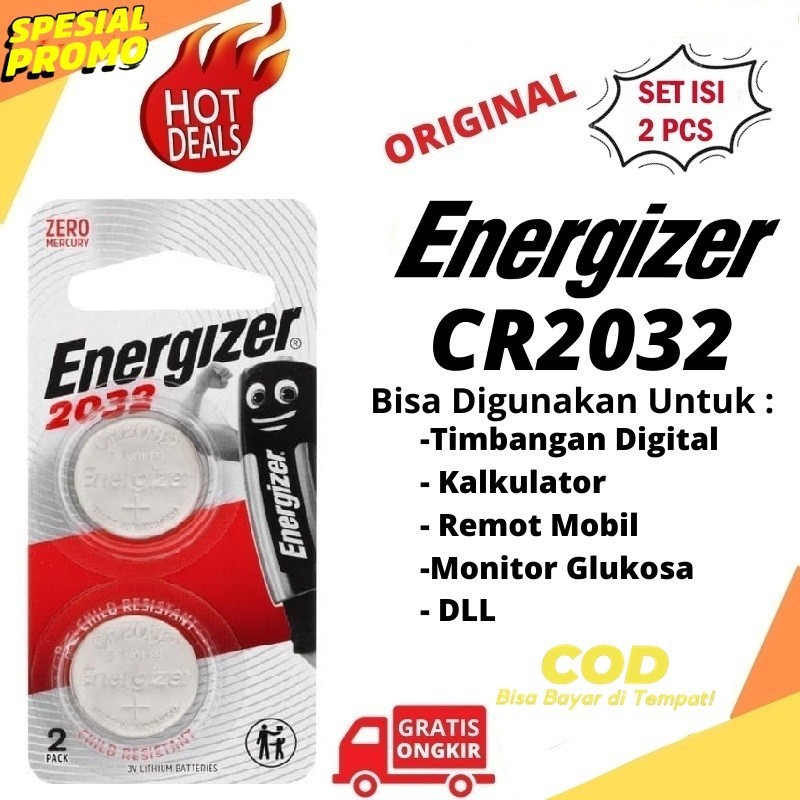 Jual Batre Cr2032 Energizer Baterai Kancing Cr 2032 Battery Lithium Ori