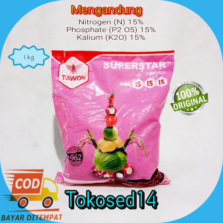 Jual Pupuk npk merah 15-15-15 tawon pupuk tabur pupuk tawon en pe ka ...
