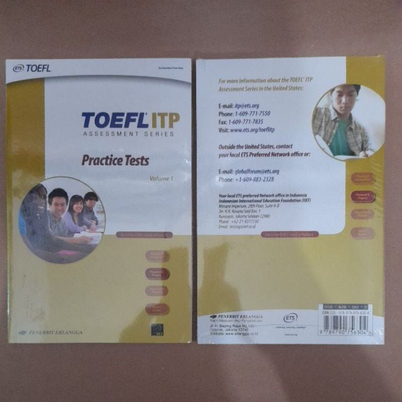 Jual TOEFL ITP ASSESSMENT SERIES PRACTICE TESTS Volume 1 - Erlangga ...