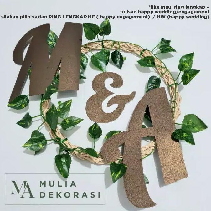 Jual Ring Rotan Lingkaran Dekorasi Backdrop Lamaran Nikahan + Inisial
