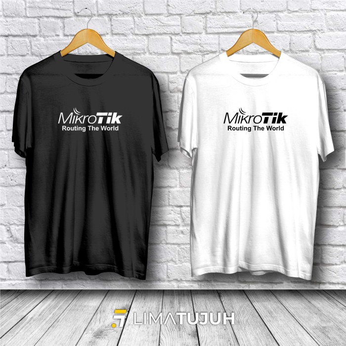Jual Kaos Mikrotik Routing The World Logo Baju Distro Bahan Premium ...