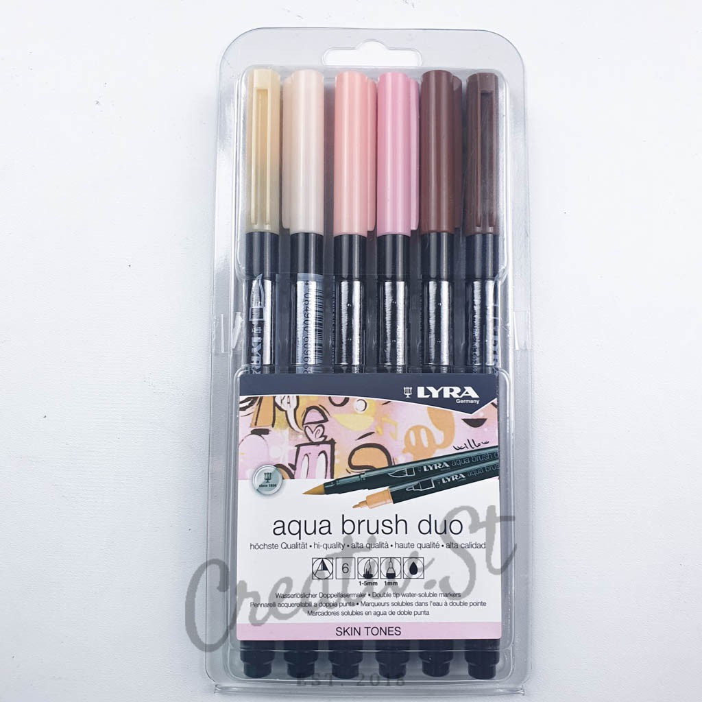 Jual Lyra Aqua Brush Duo Skin Tones Set (6 Pcs Brush Pen)