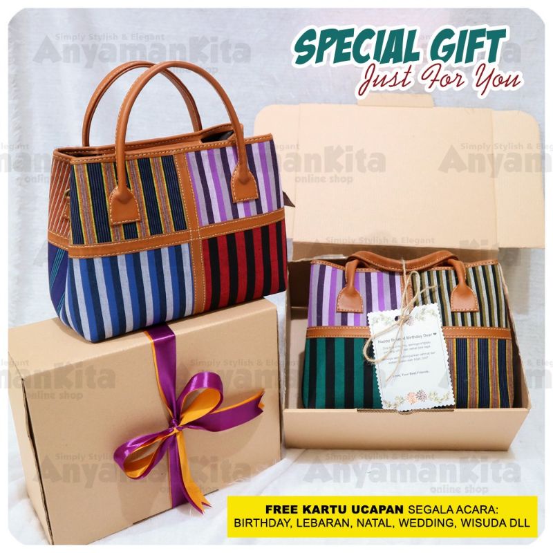 Jual Hampers Tas Webe Lurik Perca Gift Graduation Kado Ulang Tahun