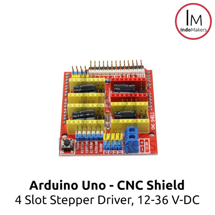 Jual Arduino Uno CNC Shield V.3 4-Slot Stepper Driver 12-36V DC ...