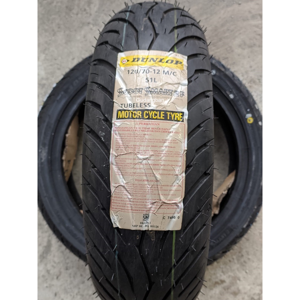 Jual ( SPECIAL PROMO ) Dunlop Scoot Smart 2 Uk 120 70 12 51L TUBELESS ...