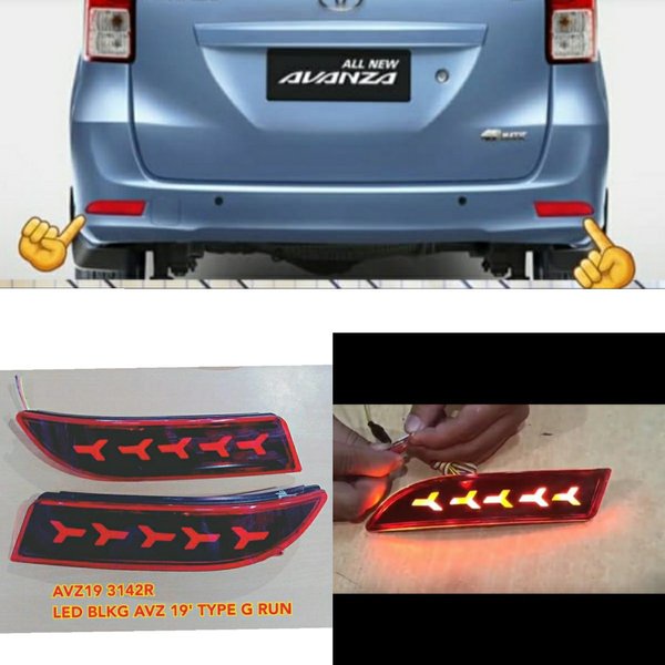 Jual Led Reflector Reflektor + List Bumper Belakang All new Avanza