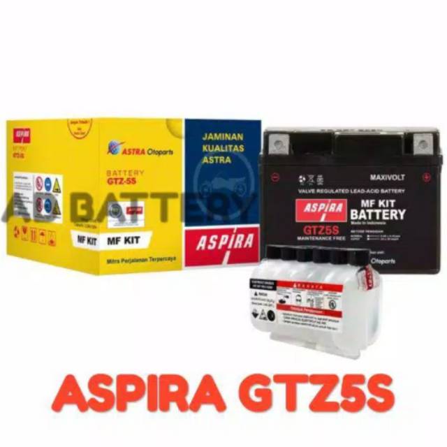 Jual AKI MOTOR ASPIRA GTZ5S MF KIT | Shopee Indonesia