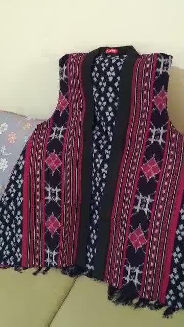 Jual Long vest Rumbai baju wanita Tenun etnik outer tanpa lengan XXL ...