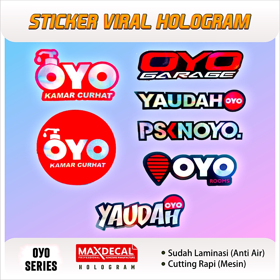 Jual STICKER HOLOGRAM OYO SERIES | STICKER RACING | STICKER PACK ...