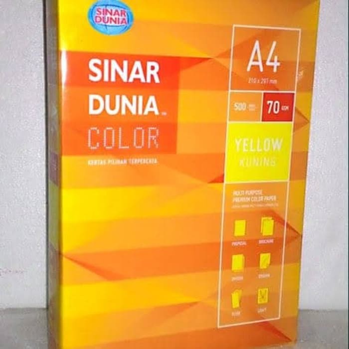 Jual Kertas Fotocopy Hvs Warna A4 70gram Sinar Dunia Office Paper Sidu