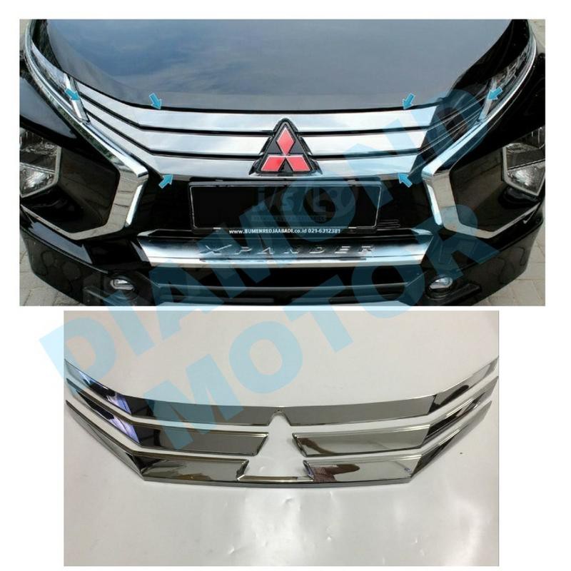 Jual Lis List Garnis Cover Grill Depan Chrome Mitsubishi Xpander Shopee Indonesia