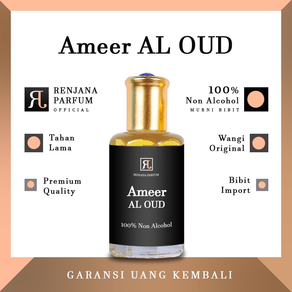 Parfum Minyak Wangi AMEER AL OUD Kemasan Roll On Oles 100% Non Alkohol - Main Image