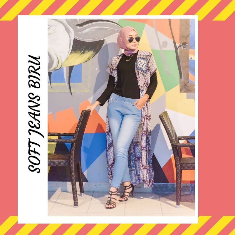 Jual Promo Celana Legging Jeans Jumbo Pinggang Karet Jegging Denim Street Melar Shopee Indonesia