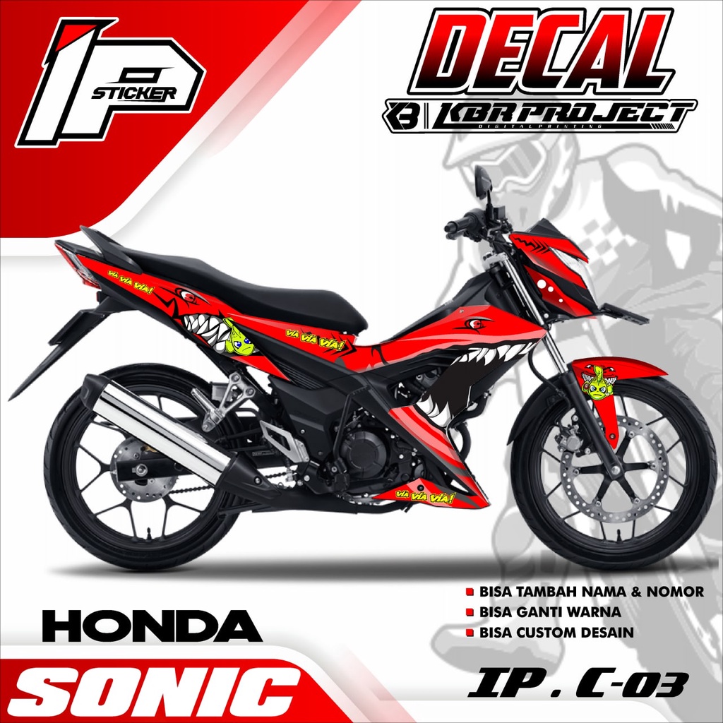 Jual DECAL SONIC MOTOR HONDA SONIC STICKER VARIASI RACING IP.C-03 (COD ...