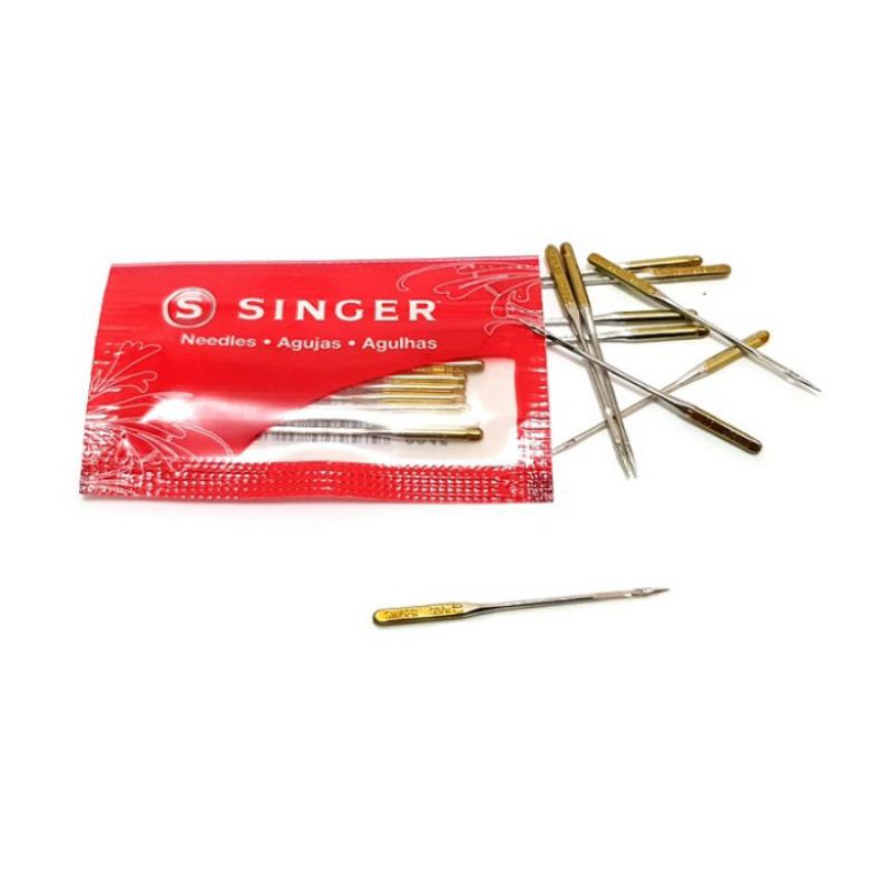 Jual Jarum SINGER Gold Tip untuk kaos jarum emas anti loncat | Shopee ...