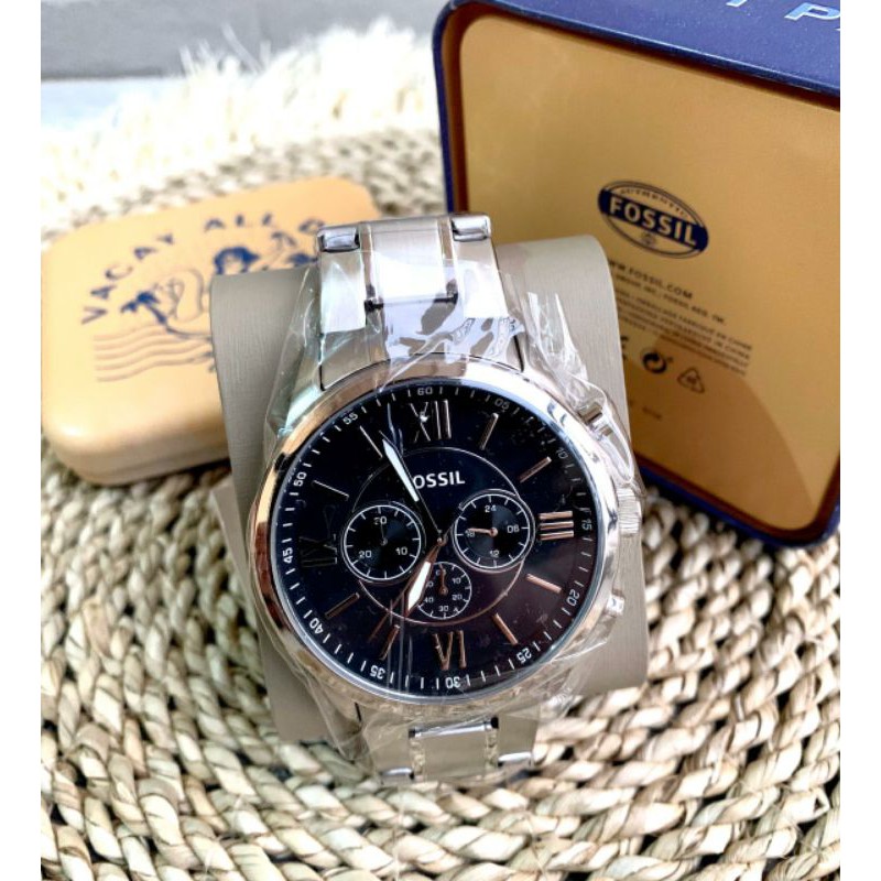 Jam Fossil Flynn Chronograph Stainless Steel Watch BQ1125 ie BQ1125ie Original New with Tag