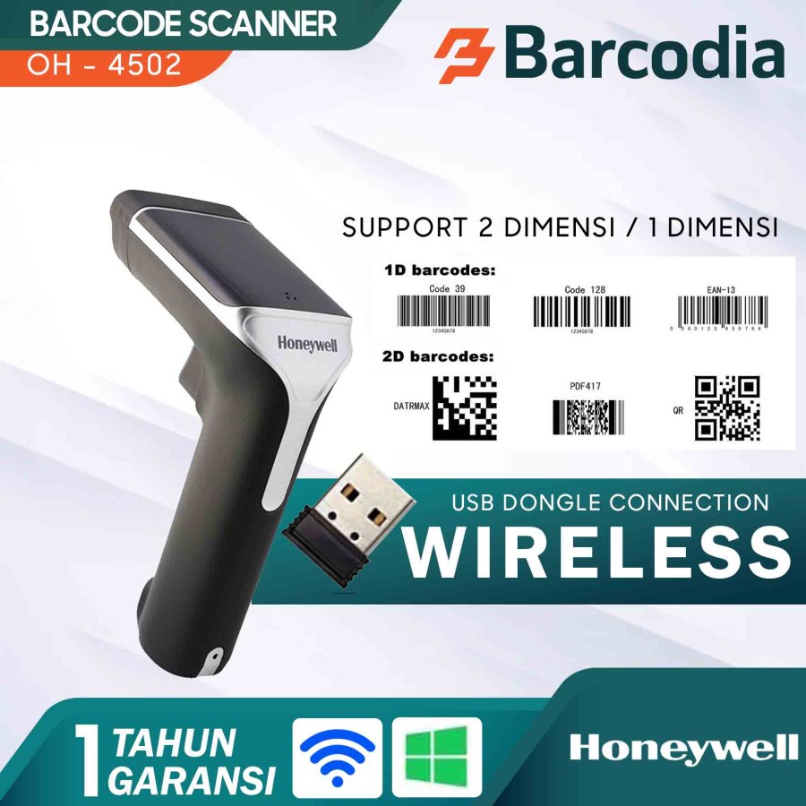 Jual Barcode Scanner 1D/2D Honeywell OH4502 Wireless AUTOSCAN LASER