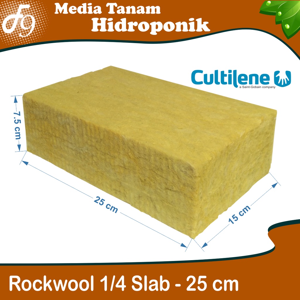 Rockwool Hidroponik Cultilene 1/4 Slab - Media Tanam Premium Cepat tumbuh
