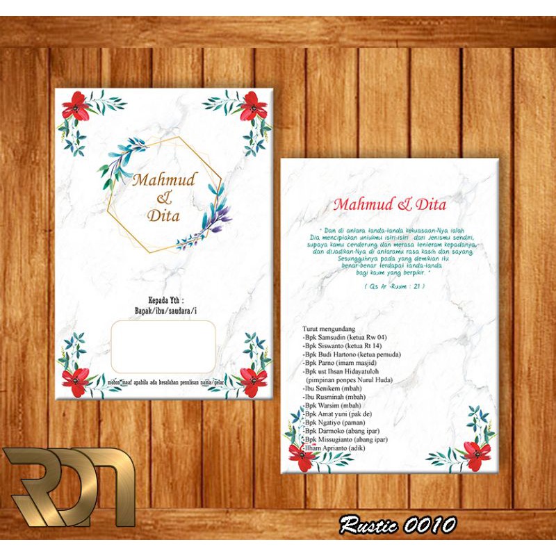 Jual CETAK UNDANGAN / UNDANGAN RUSTIC / UNDANGAN TERBARU RUSTIC ...