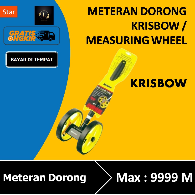Jual Roda Pengukur Krisbow Meteran Berjalan Meteran Dorong 9999 Meter