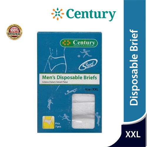 Jual Century Men's Disposable Briefs size XXL isi 7 pc / Celana dalam sekali pakai / Disposable