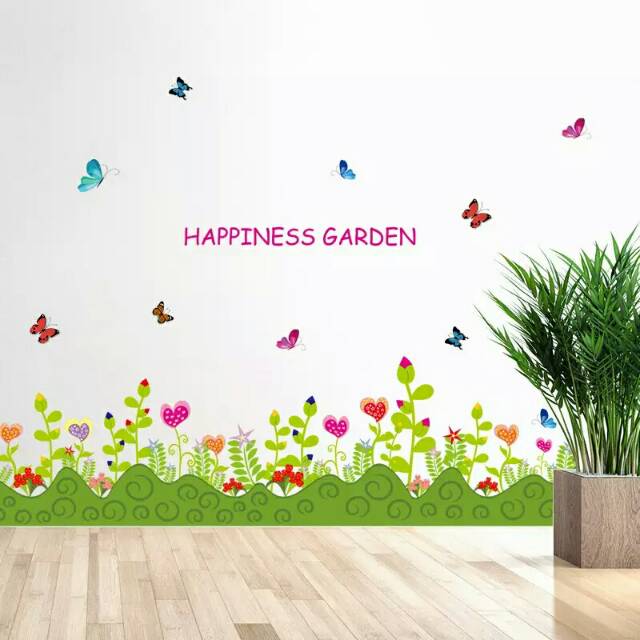 Jual RELIZA WALL STICKER RUMPUT HIJAU LOVE GARDEN GREEN GRASS SK7006 ...