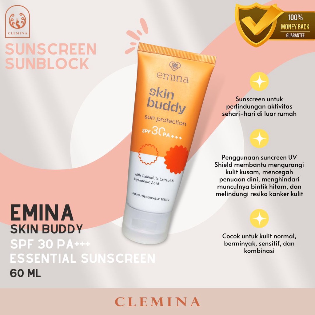 Jual Emina Skin Buddy Sun Protection SPF 30 PA+++ 60ml Sunscreen Wajah