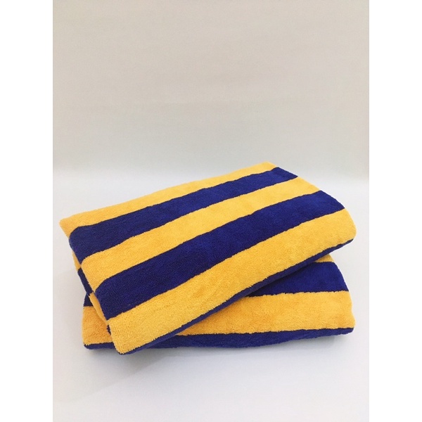 Jual Handuk renang pool towel strip biru kuning 85x150cm | Shopee Indonesia