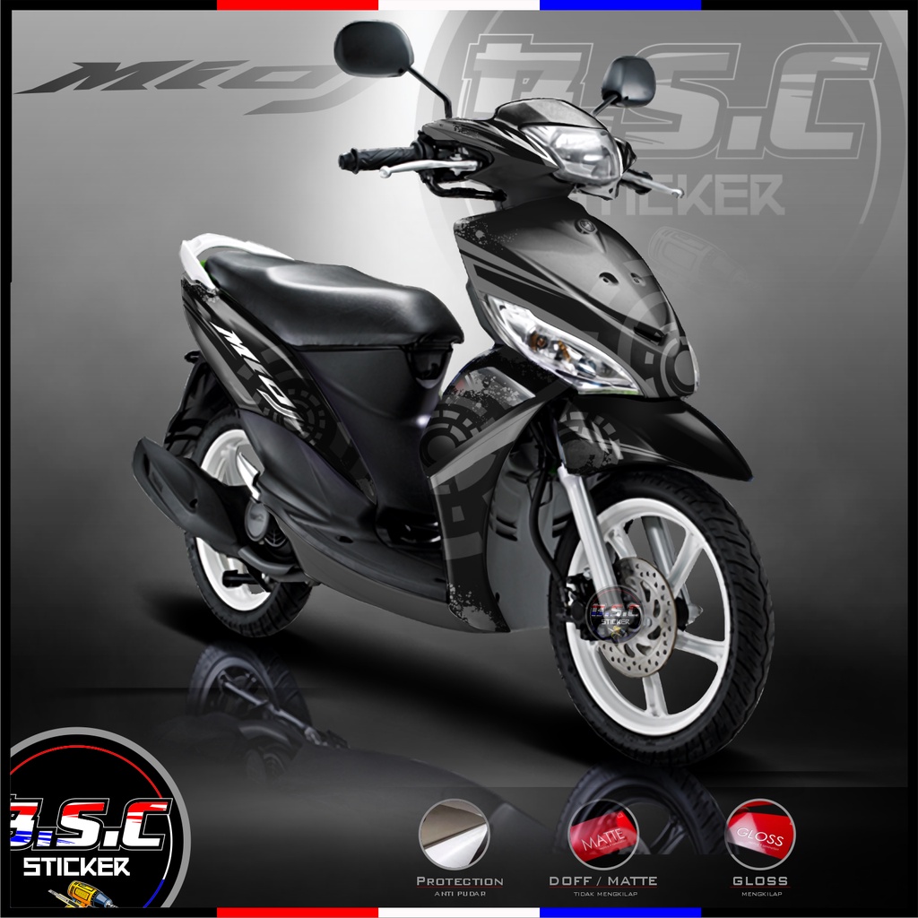 Jual Sticker Decal Full Body Yamaha Mio J Motif SunMoon Splash Black ...