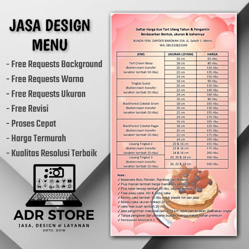 Jual Jasa Desain Daftar Menu Cafe Rumah Makan Toko Shopee Indonesia