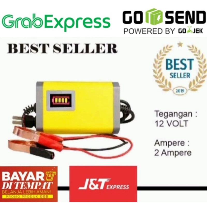 Jual Charger aki accu motor atau mobil 12V 2A aki kering atau basah ces
