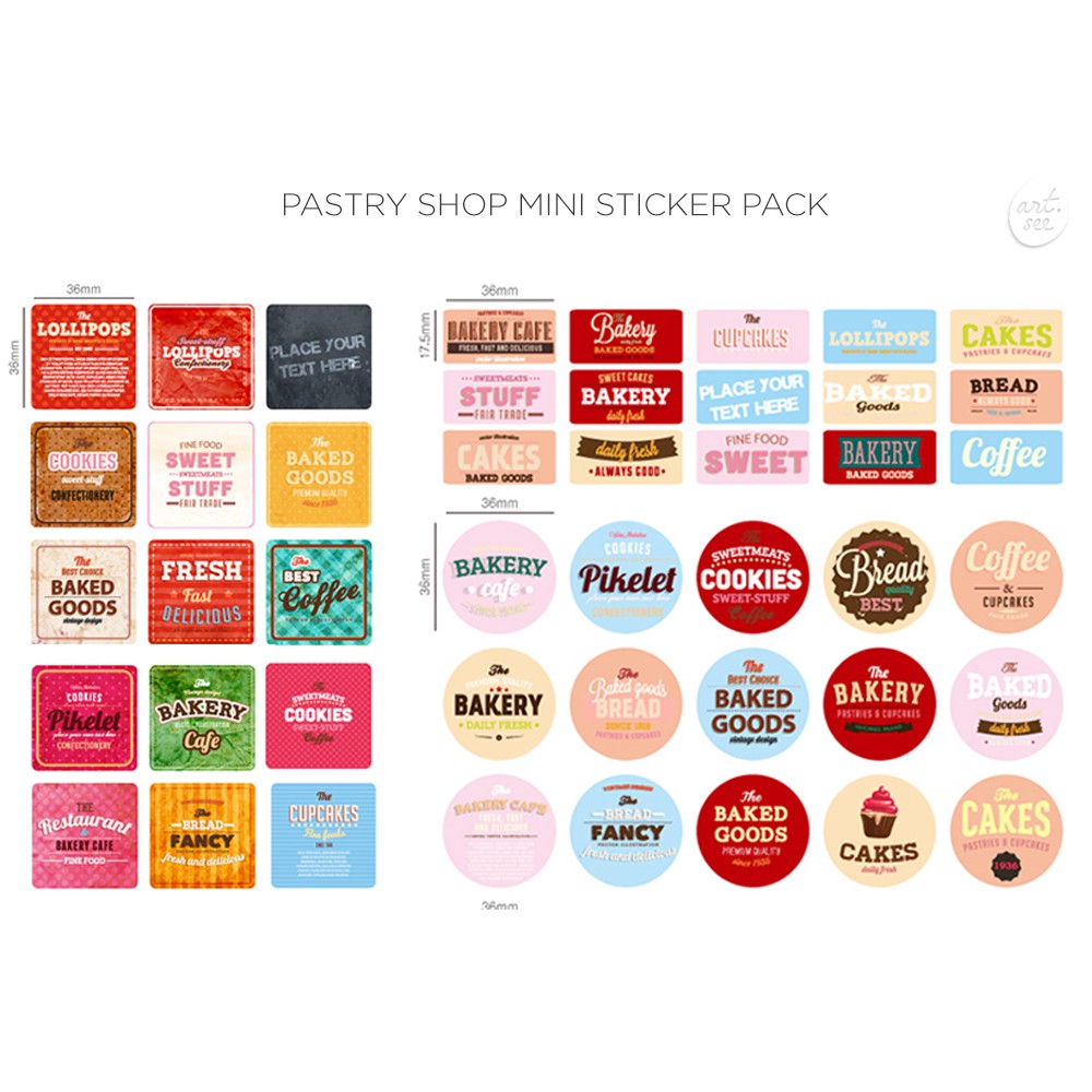 Jual Pastry Shop Mini Sticker Pack | Shopee Indonesia