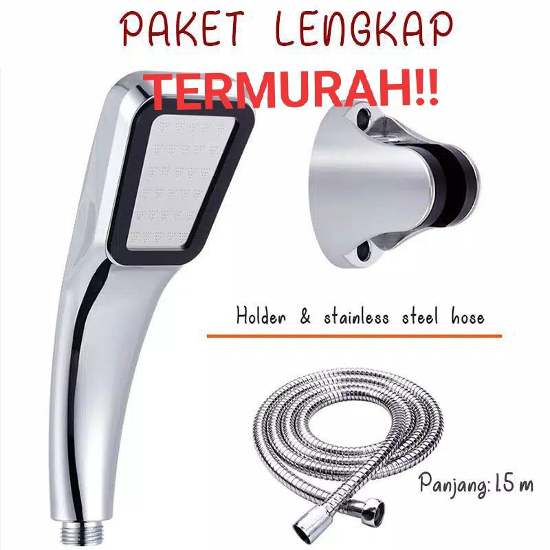 Jual Shower Kepala Mandi 300 Lubang Tekanan Tinggi Pancuran Aerator Selang Head Shower Shopee 3842