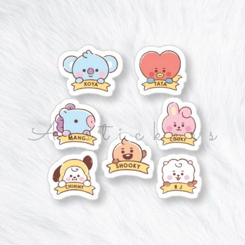 Jual STICKER BT21 AESTHETIC 1 PACK STIKER BT21 LUCU UNTUK CASE HP