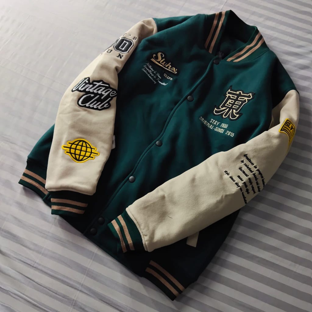 Jual BISA COD - JAKET VARSITY FULL PRINT FLEECE TEBAL PRIA WANITA ...