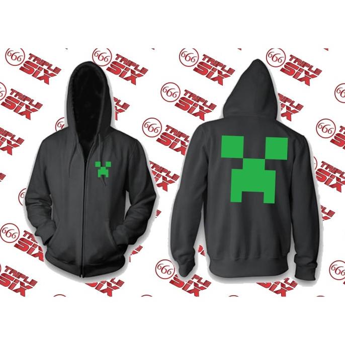 Jual Jaket Hoodie Zipper Minecraft Creeper Logo Gamer Shopee Indonesia