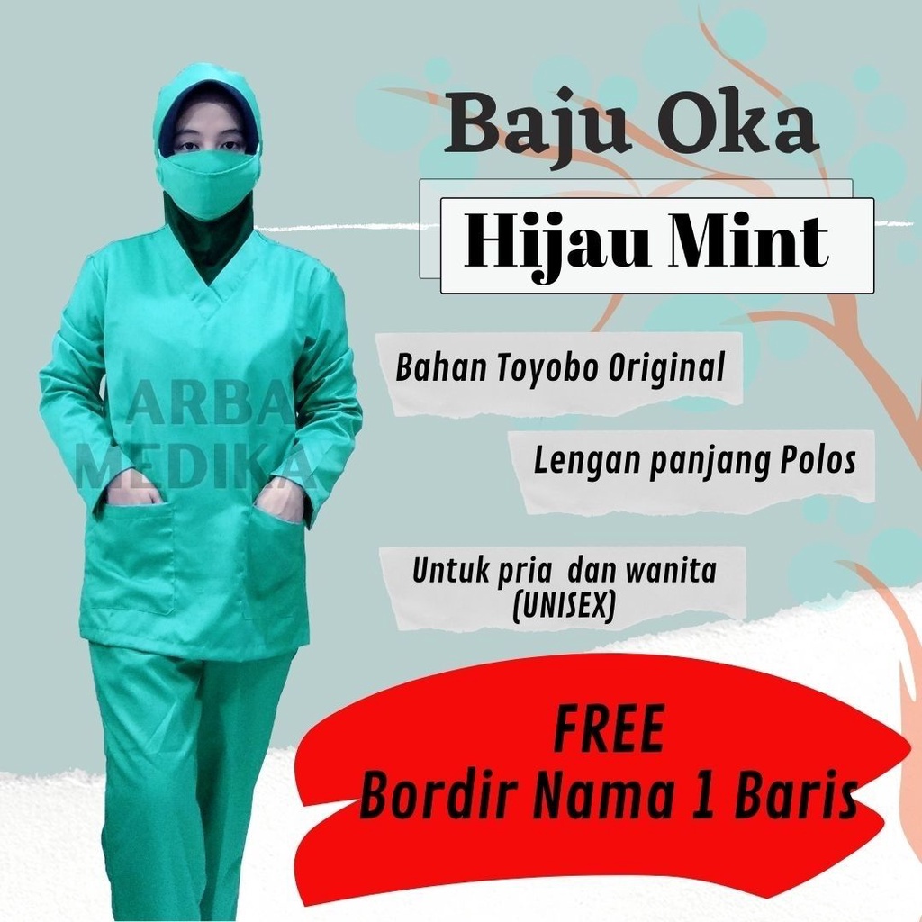 Jual Baju Ok Oka Dokter Perawat Petugas Medis Lengan Panjang Polos ...