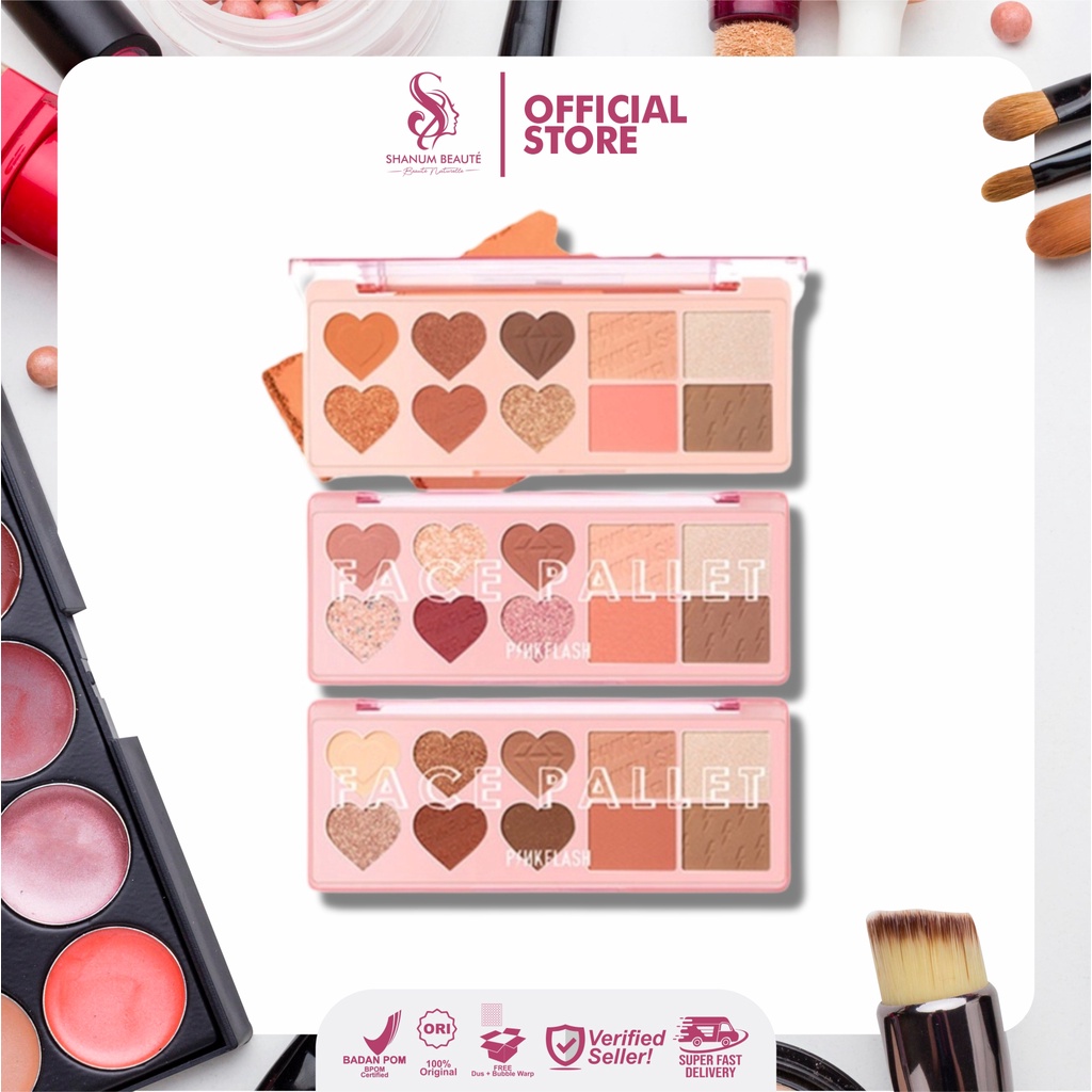 Jual Pinkflash Multi Face Pallete Eyeshadow & Blush & Highlighter ...