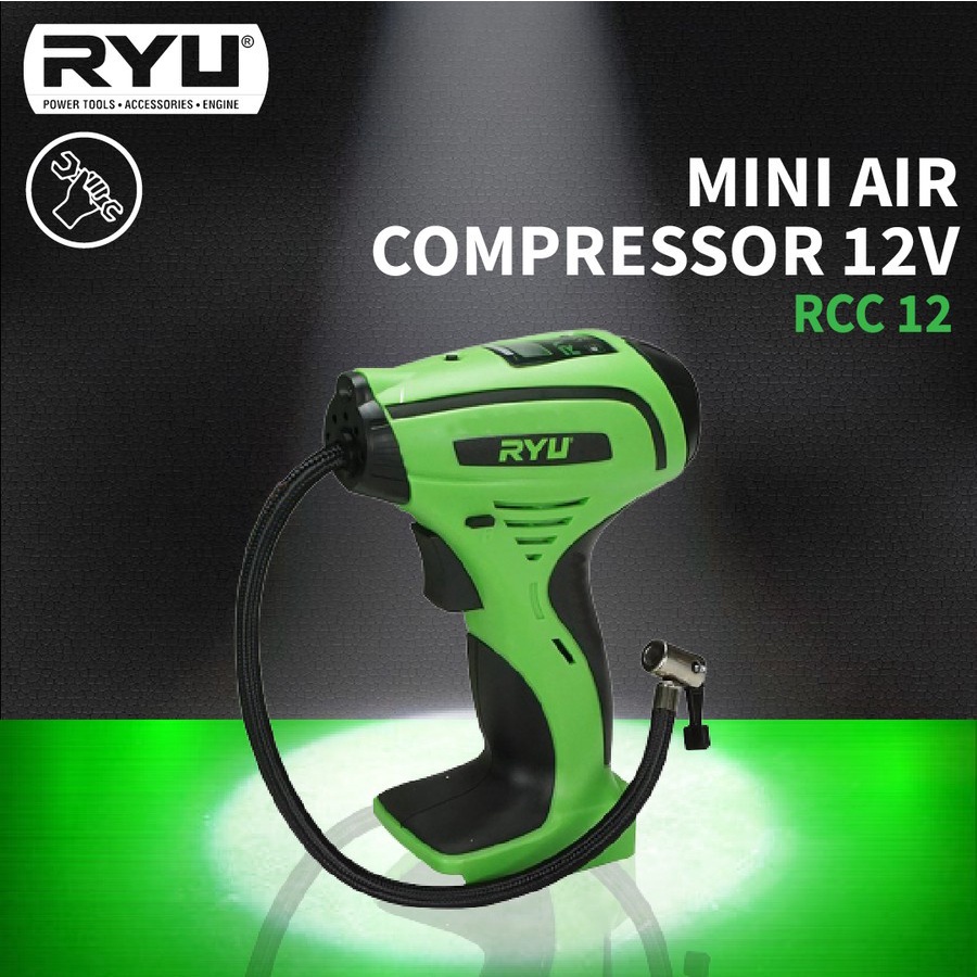 Jual RYU RCC12 Pompa Angin Ban Mobil DC Mini Air Compressor 12V ...